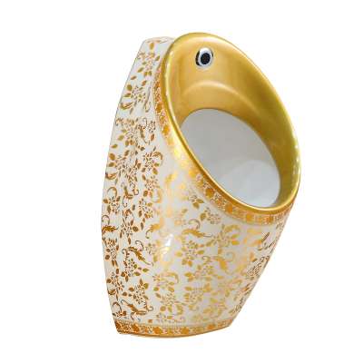 Factory direct supply chaozhou sanitary ware saudi urinal Ceramic wall mounted gold colored urinal for male