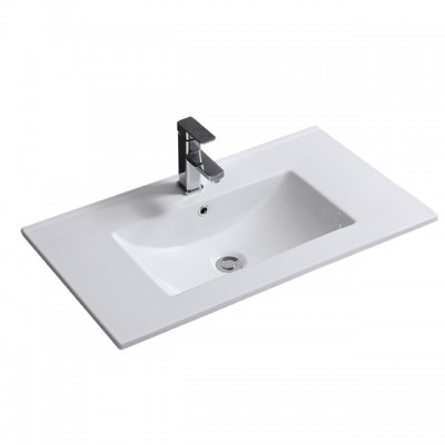 Famous brand rectangular thin edge counter basin bathroom vanity ceramic basin washing basin E100