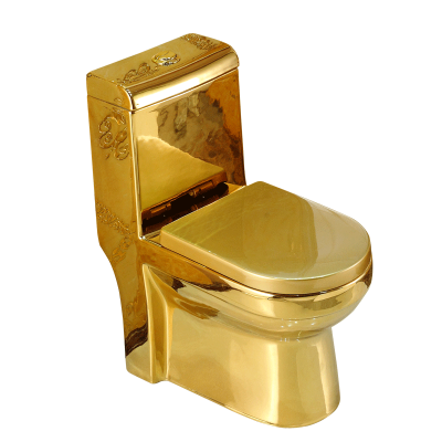 Factory direct supply chinese one piece toilet ceramic sanitary ware golden color toilet gold wc gold toilet